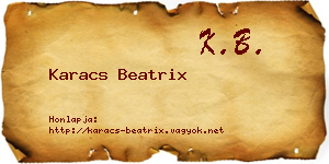 Karacs Beatrix névjegykártya