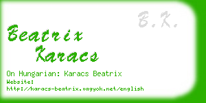 beatrix karacs business card